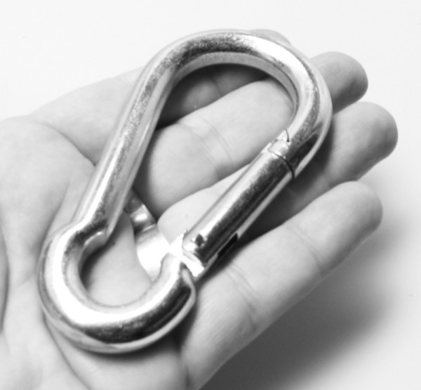 Karabinerhaken silber - 10x100mm - Pack-of-4