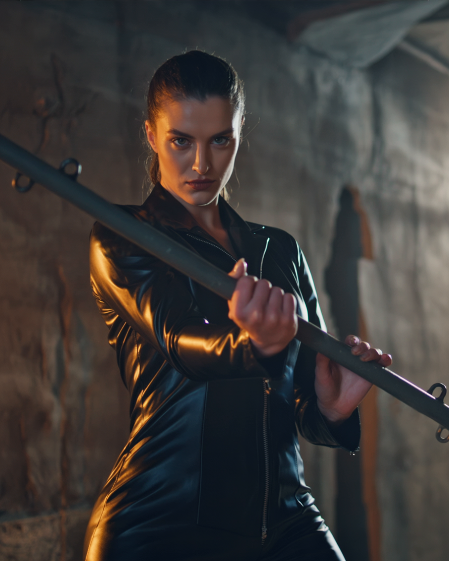 SPREIZSTANGE aus Vierkantstahl in schwarz - 80cm  mit 7 Ösen