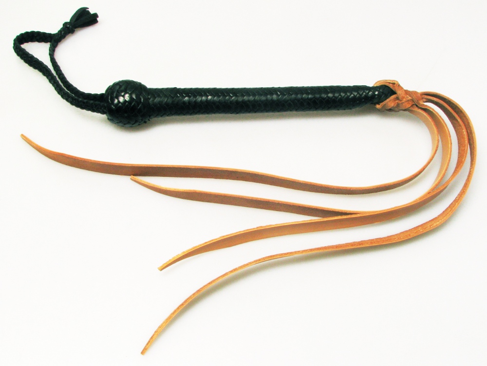 Reitpeitsche - schwarz Hirschleder/Rindsleder