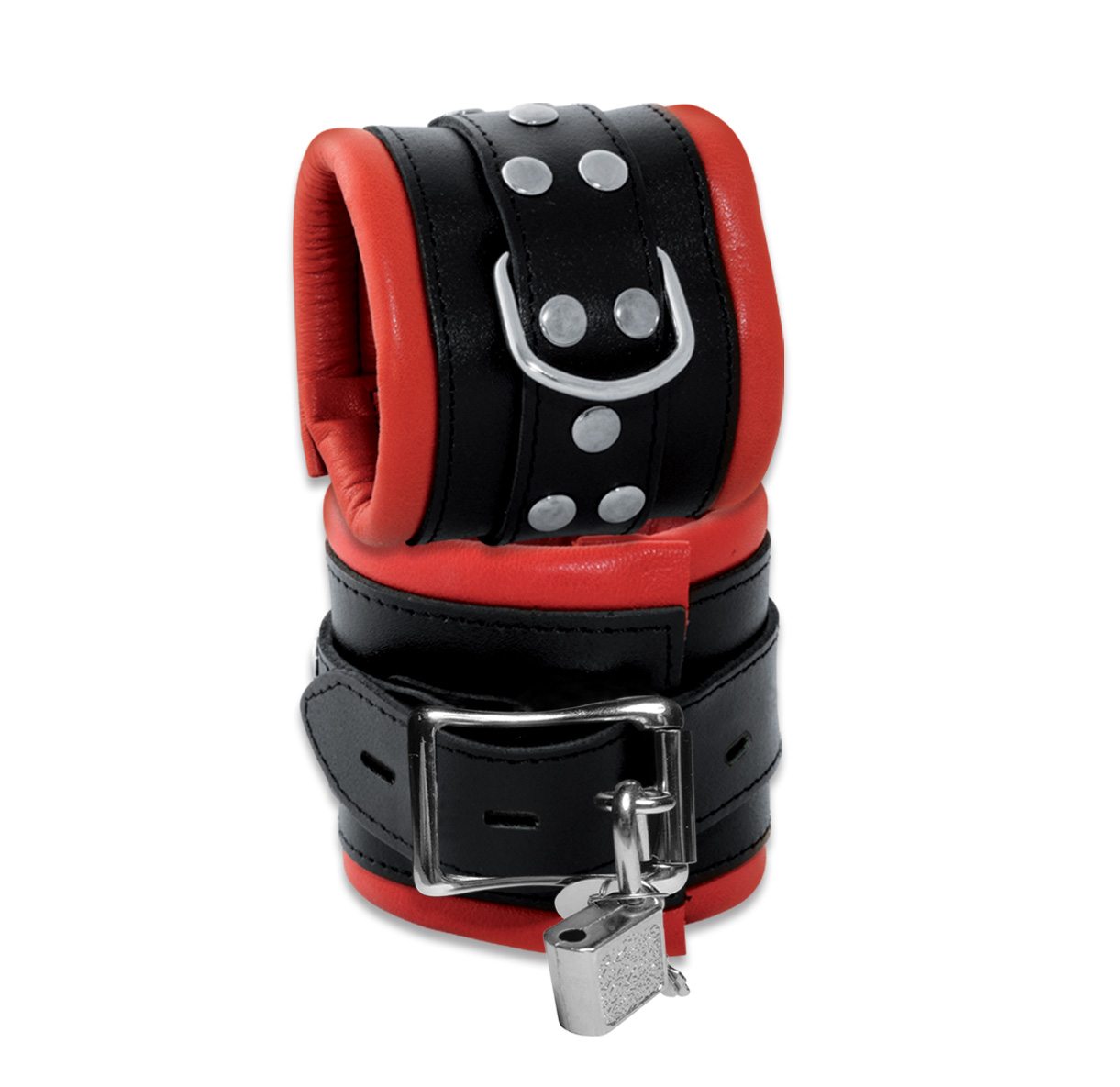 High Quality - Leder Handfessel Red abschließbar